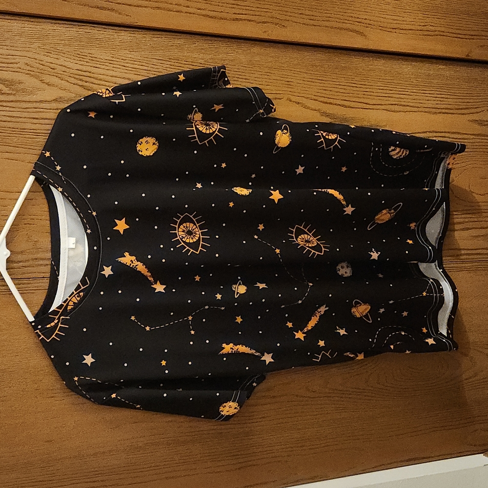 Galaxy Print Round Neck Tee